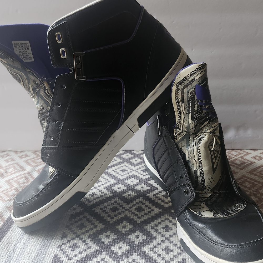 SALE ! Adidas Black and White Men's High-Top Sneakers